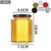 Botella Hexagonal de Vidrio para Miel Transparente Vacía Paquete de 0.5 kg Botella para Pepinillos Sellada Tarro de Miel para Mermelada Venta al por Mayor