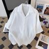 Camisa Jin Bukang de manga corta para hombre, de verano, de color fino, informal, de marca de moda, camisa de cinco puntos, ropa de verano, abrigo de moda