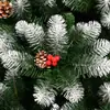 Decoración de piso grande de alta gama nueva transfronteriza + decoración de piñas y frutos rojos Árbol de Navidad de PVC con nieve