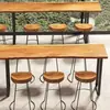 Mesa de bar de madeira maciça, mesa de pernas altas, mesa de lazer, mesa de lanche para café e chá de leite, montada na parede, simples, para uso doméstico, mesa de jantar longa
