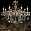 Candelabro de Cristal de Vela Europea Lámparas de Sala de Estar Lámpara de Atmósfera Creativa de Lujo para Villa Lámpara LED para Dormitorio Comedor Lámpara de Cristal