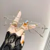 Óculos de Metal Moda Anti-luz Azul Lentes Planas Popular na Internet Estilo Estudante Feminino Armação de Óculos Sem Grau Óculos Pequenos Lisos Masculinos
