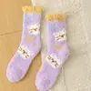Calcetines Lindos de Dibujos Animados para Mujer en Invierno Calcetines de Terciopelo Coral Engrosados Calcetines de Toalla Forrados de Polar Calentitos Calcetines de Nieve Calcetines Transfronterizos