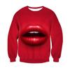 Fábrica comércio exterior atacado Europa e Estados Unidos masculino e feminino impressão digital 3D Dia dos Namorados amor manga longa masculino e feminino gola redonda suéter