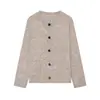 Moda femenina europea y americana transfronteriza AliExpress superventas moderno casual hilo floral cuello redondo cárdigan de punto