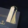 Em estoque marcador de página de metal estilo chinês latão gravação logo cor marcador de página oco empresa escola formatura presente criativo