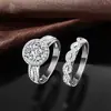 Día de San Valentín Chino Anillo Popular Retro con Garras y Diamantes de Circonio Anillo de Pareja Romántico R5655