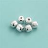 Plata Esterlina S925 Plata Lisa Barril Patrón Fideos Perlados Cuentas Separadas Cilíndricas Cuentas Sueltas DIY Pulsera de Cuerda Tejida a Mano Accesorios con Cuentas