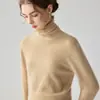 Suéter 100% Cachemir Puro para Mujer Primera Línea Listo para Usar Cuello Alto Delgado Cálido Capa Base Tejido de Punto