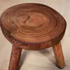 Taburete Creativo de Madera Maciza con Forma de Flor Mueble Taburete Sencillo de Tronco de Madera Taburete Pequeño Macetero para Balcón Banco de Mesita de Noche para Flores