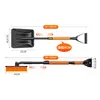 Pala quitanieves para coche de invierno, Cepillo de nieve, Pala de nieve, Raspador de hielo con mango de metal, Herramienta desmontable y extensible para quitar nieve y escarcha