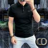 Moda a juego nueva playera polo de manga corta para hombre Algodón perla transpirable camiseta de media manga para hombre Verano 2024 guapo