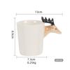Taza creativa de cerámica estilo ins de dibujos animados linda taza de cerámica con asa de ciervo relieve tridimensional 3D taza de cerámica de animal pintada a mano