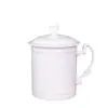 Taza con tapa de porcelana de hueso al por mayor de fábrica, taza blanca creativa con tapa, taza de agua de cerámica, taza de regalo, taza de publicidad para conferencias de negocios