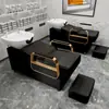 Sillón de peluquería para peinar el cabello Cama para lavar el cabello Cama para el cuidado del cabello Peluquería para hombres Cama para lavar el cabello Estilo de celebridad de internet Sillón semi-reclinable Lavabo profundo Cama para shampoo