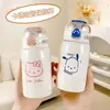 Taza Térmica con Popote de Garra de Gato Estilo Ins Acero Inoxidable 316 Taza de Gran Capacidad Simple Doble Bebida para Niños Estudiantes Vaso de Agua