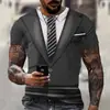 Camiseta Nueva Transfronteriza Degradado Ropa de Trabajo Estampado Creativo de Patrón Talla Grande Holgada Esenciales Camiseta de Manga Corta