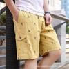 Pantalones cortos de playa casuales de cinco puntos para hombres de comercio exterior transfronterizo, pantalones grandes sueltos de verano con bolsillo con cremallera, pantalones cortos grandes