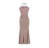 Vestido Elegante para Mulheres, Estilo Maduro Leve, Slim Fit, Gola Halter, Novo Verão 2026, Bodycon Elegante, Vestido Longo Sexy para Meninas Descoladas