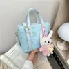 Nova Bolsa de Balde Estampada Fofa para Mulheres Primavera 2026 Estilo Coreano Bolsa de Ombro Único Transversal Bolsa de Mão Versátil da Moda para o Dia a Dia
