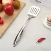 Set de Utensilios de Cocina de Acero Inoxidable de Doble Línea con Mango Hueco 201 Espátula para Cocinar Cuchara para Sopa Espumadera Grande Espátula para Freír Raspador de Polvo Logo Personalizable