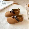 Sapatos Mary Jane Retrô para Meninas, Novos Sapatos de Tecido e Couro com Solado Macio para Outono, Sapatos Baixos Infantis para 3-6 Anos, Sapatos de Princesa