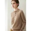 Suéter de Cachemira para Mujer 100% Cachemira Pura Nuevo Cuello Polo Color Sólido Informal de Punto Suéter Cálido