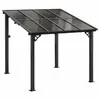 Cabaña de Techo Inclinado para Exteriores 3x2.6m Techo de PC Estructura de Hierro Cabaña de Pared Inclinada Cabaña para Patio de Jardín Cabaña Impermeable Cabaña para Sombra de Sol