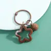 Llavero Colgante Estrella de Cinco Puntas de Colores Anillo de Tarjeta de Aleación DIY Hecho a Mano Abalorios Perler Hebilla Colgante Material de Adorno Venta al por Mayor