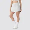 Saia Curta Esportiva Feminina para Fitness, Saia Skort de Pilates Yoga Duas em Uma de Secagem Rápida Anti-Exposição, Saia Skort de Tênis Plissada de Cintura Alta