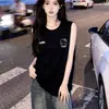 Camiseta deportiva sin mangas con diseño de gatito estilo americano estampado, camiseta de algodón puro para mujer, nuevo modelo de verano, top de alta gama para pareja