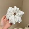 Goma para el pelo de niña con lunares y encaje, scrunchie de tela, estilo francés dulce, versátil, linda para coleta, accesorio para el pelo, estilo Ruth