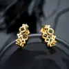 Brincos de Argola Cruzados de Zircônia Transfronteiriços para Homens, Brincos de Argola Lisos, Presilhas de Orelha de Raio, Pingentes de Orelha, Acessórios de Orelha para Mulheres, Amostra de Live do TikTok