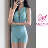 Maiô feminino de peça única liso de poliéster slim fit estilo francês elegante para resort e fontes termais atacado profissional de moda praia
