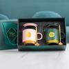 Taza Escandinava Personalizada Taza de Cerámica para Pareja con Tapa Taza para Agua Regalo para Evento de Apertura Set de Taza Creativa Caja de Regalo