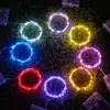 Luzes de Fio de Cobre LED Luz Piscante Cordão de Luzes Cordão de Luzes de Fio de Cobre Caixa de Bateria Artesanato de Planta Verde Simulada Luz Tira de Luz Decorativa Luz de Estrela