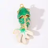 Colgante de Koi Minimalista Colorido Transfronterizo Chapado en Cobre Accesorios para Joyería DIY Tendencia Europea y Americana Colgante de Esmalte de Pez Marino