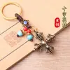 Almofariz Flor Cruz de Latão Puro, Decoração Retrô para Casa, Mesa de Escritório, Pequenos Enfeites de Bênção, Pingente de Chave