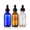 Botella Boston de 60 ml para Aceite Esencial para el Cuidado del Cabello Botella Gotero Dosificador para Cosméticos