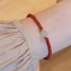 Ágata Roja Natural Cuentas Redondas 4mm Pulsera de un Círculo Sencillo Cuentas de Jade para Mujer Pulsera de Cuentas Finas Cuentas Exquisitas de Nicho