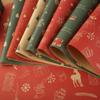 Dropshipping Papel de Envoltura Navideño Regalo de Navidad Decoración de Regalo Papel Kraft Navideño Papel de Envoltura Retro en Stock
