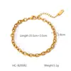 Pulsera de Acero Inoxidable Explosiones Transfronterizas Europeas y Americanas Textura Básica Cadena O Pulsera de Acero de Titanio Chapada en Oro de 18 Quilates Accesorios