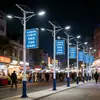 Caixa de Luz Solar Outdoor à Prova de Ferrugem e Impermeável Suporte de Exibição de Sinalização LED Solar Vertical para Outdoor