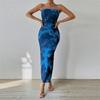 Atacado Amazon Transfronteiriço Top Tubo Sexy com Estampa Abstrata Vestido Longo Sem Mangas Costas Abertas PG4141