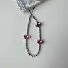 Cordão para Celular Estilo Coreano Ins Doce de Cereja Coração Doce Cordão de Contas Redondas Cordão de Celebridade da Internet para Celular de Menina