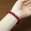 Venta al por Mayor de Fábrica Pulsera de Círculo Sencillo de Cinabrio de Cristal Natural Cinabrio Dorado Púrpura Pulsera de Cuentas Redondas Cuentas Sueltas Cristal de Arena para Hombre y Mujer