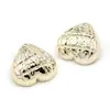 Botones Metálicos de Malla con Forma de Corazón Cosidos a Mano de 18/22 mm de Aleación de Zinc con Base Alta para Trajes y Abrigos Botones con Forma de Corazón