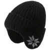 Gorro de Punto Cálido Forrado de Polar para Hombre de Invierno, Gorro de Esquí Grueso a Prueba de Viento para Deportes al Aire Libre, Gorro de Lana a Prueba de Frío con Protección para las Orejas para Montar
