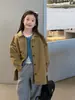 Gabardina de longitud media estilo coreano para niños Aimobebe, para niños mayores, con cuello de solapa, diseño casual de un solo botón y una prenda exterior casual