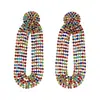 Pendientes Geométricos de Circonita Colorida de Lujo Ligero Europeo y Americano, Pendientes de Personalidad Exagerada de Nicho Transfronterizo, Temperamento de Gama Alta para Mujer